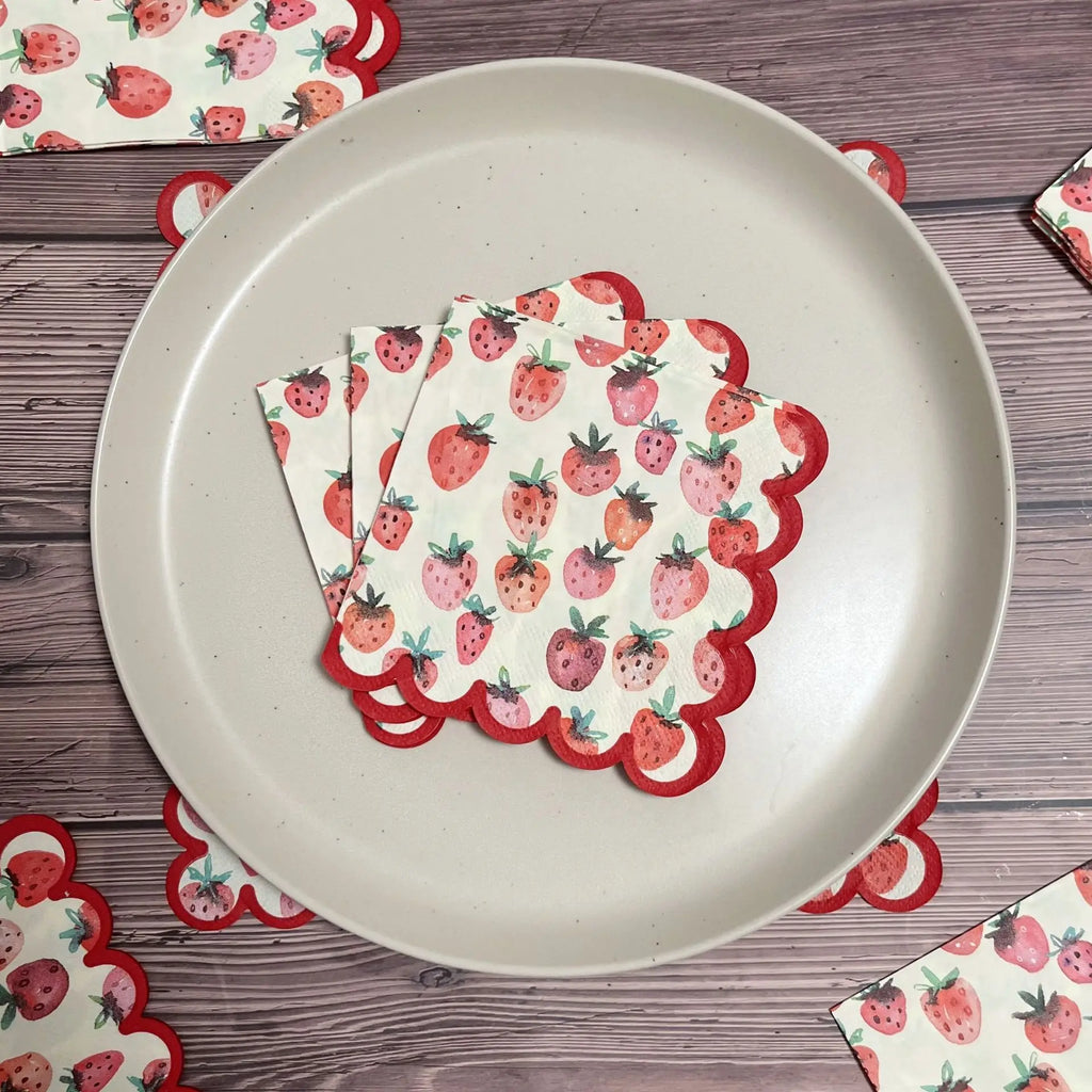 Strawberry Red Paper Napkins