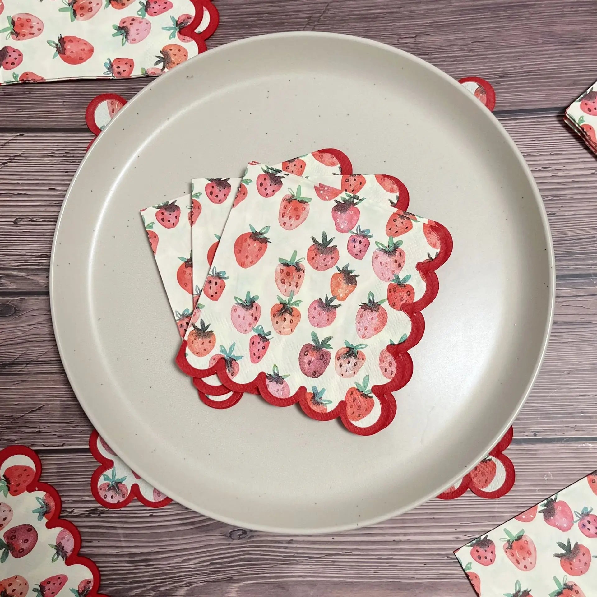 Strawberry Red Paper Napkins