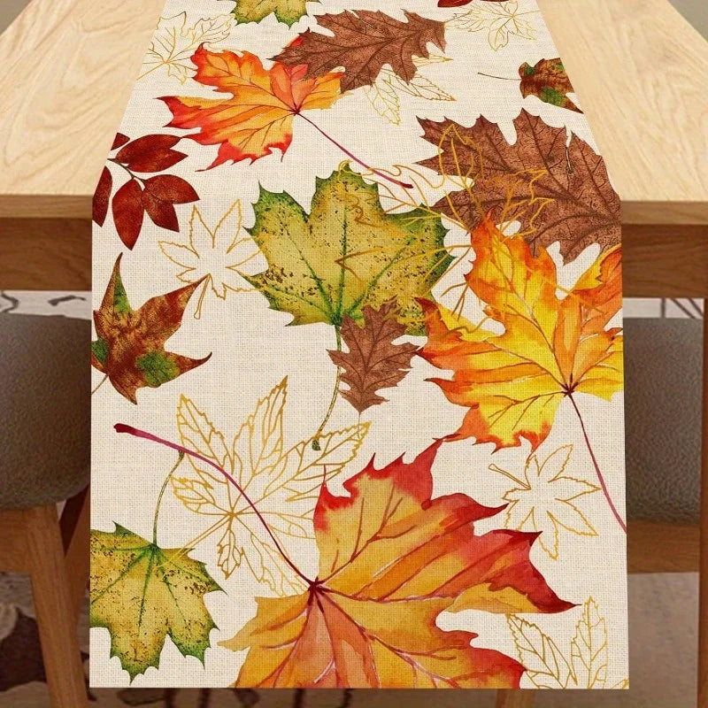 Autumn Harvest Maple Leaf Table Runner Multi Sizes