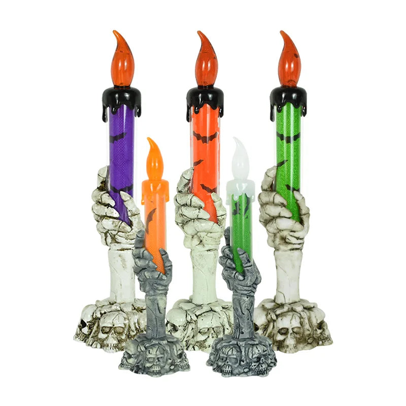 Halloween LED Skeleton Ghost Hands Candles Decoration Prop