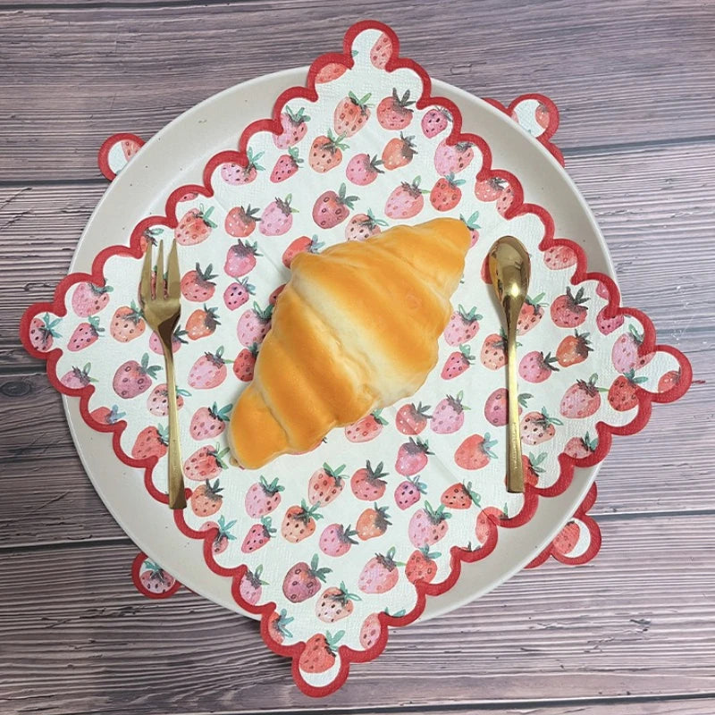 Strawberry Red Paper Napkins