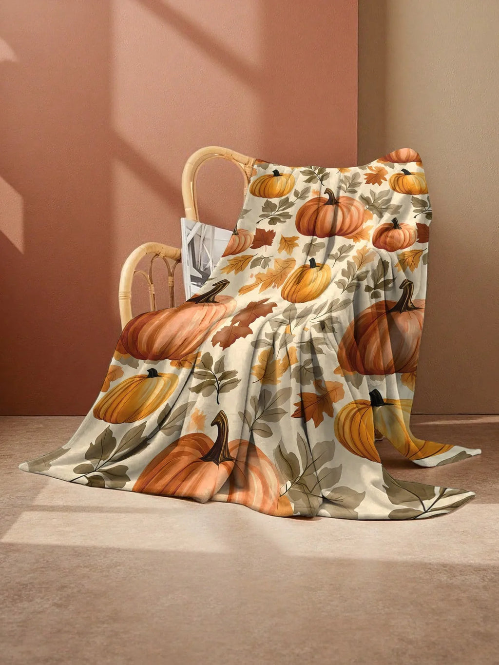 Halloween Pumpkin Cartoon Harvest Print Blanket