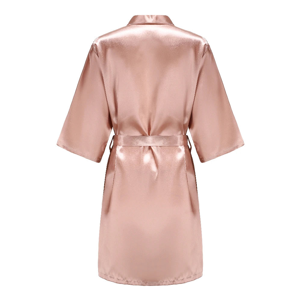Rose Gold Satin Team Bride Robe