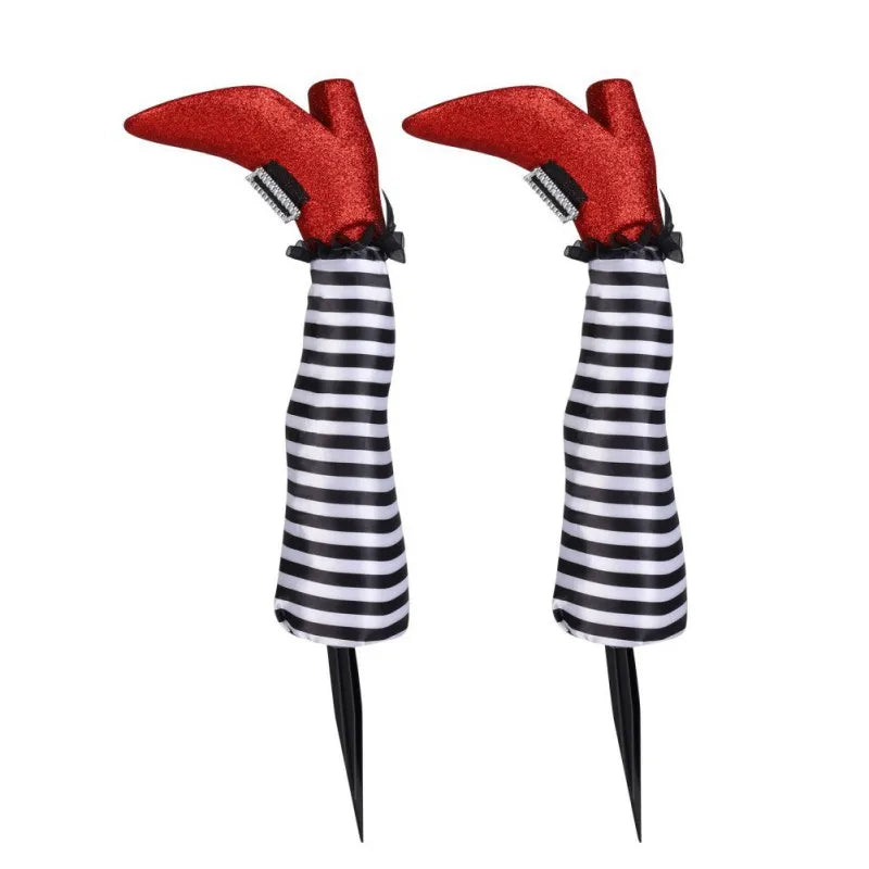 Halloween Witch Legs Decor 2 Pack Upside Down Boot Stakes
