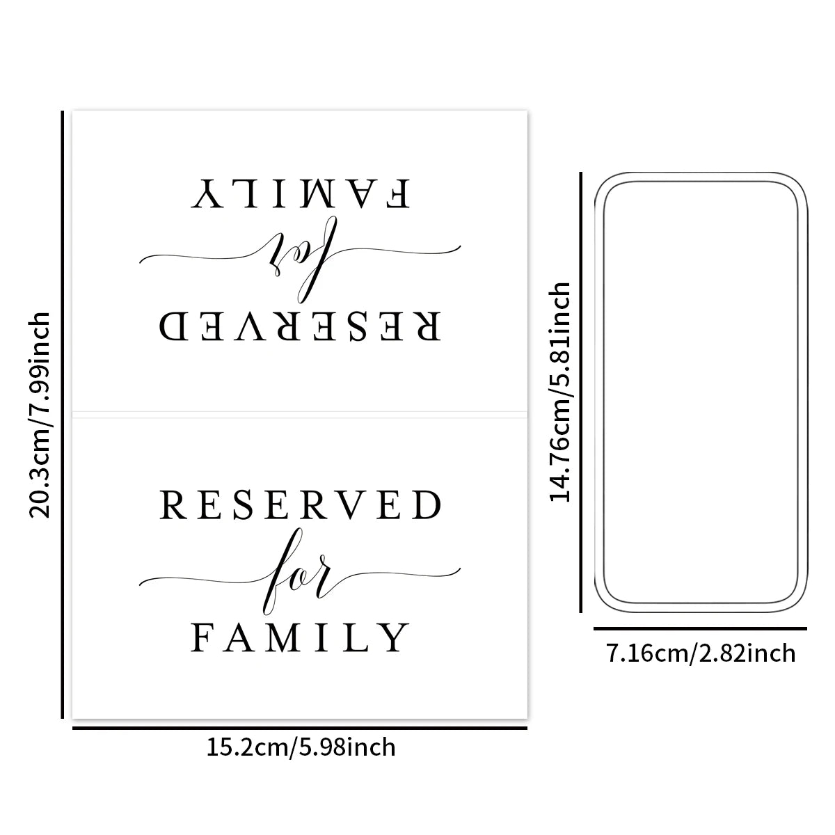 White Reserved Table Sign