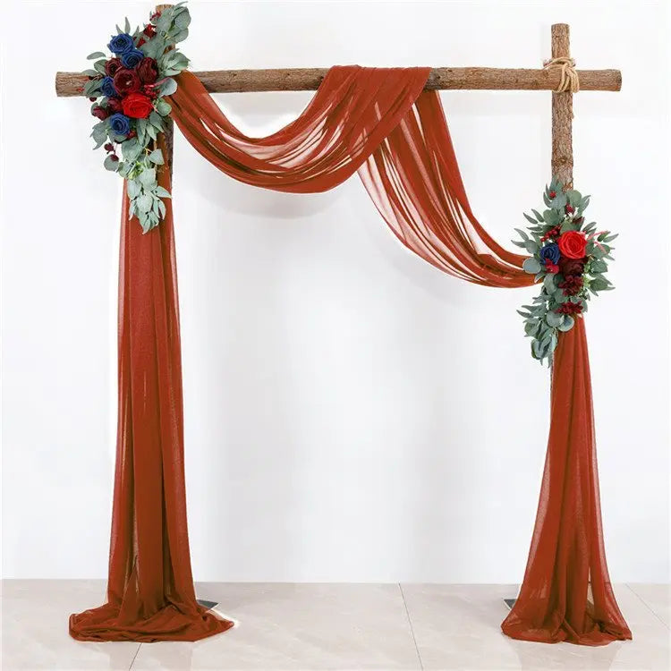 Chiffon Champagne Beige Wedding Arch Draping