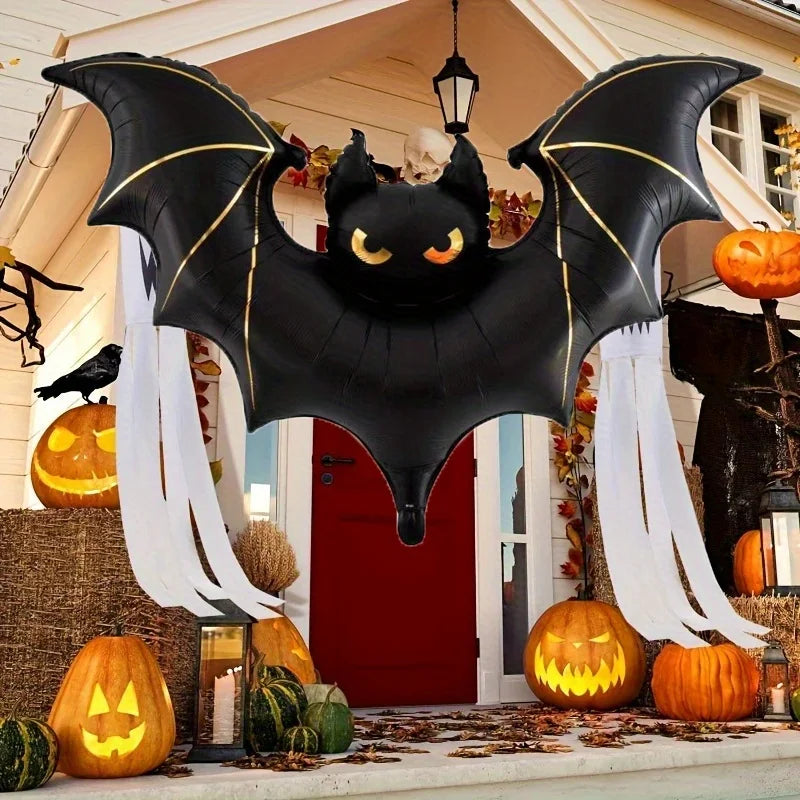 Matte 59 Inch Bat Halloween Balloon Black Aluminum Foil