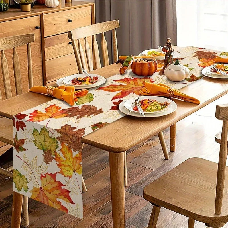 Autumn Harvest Maple Leaf Table Runner Multi Sizes