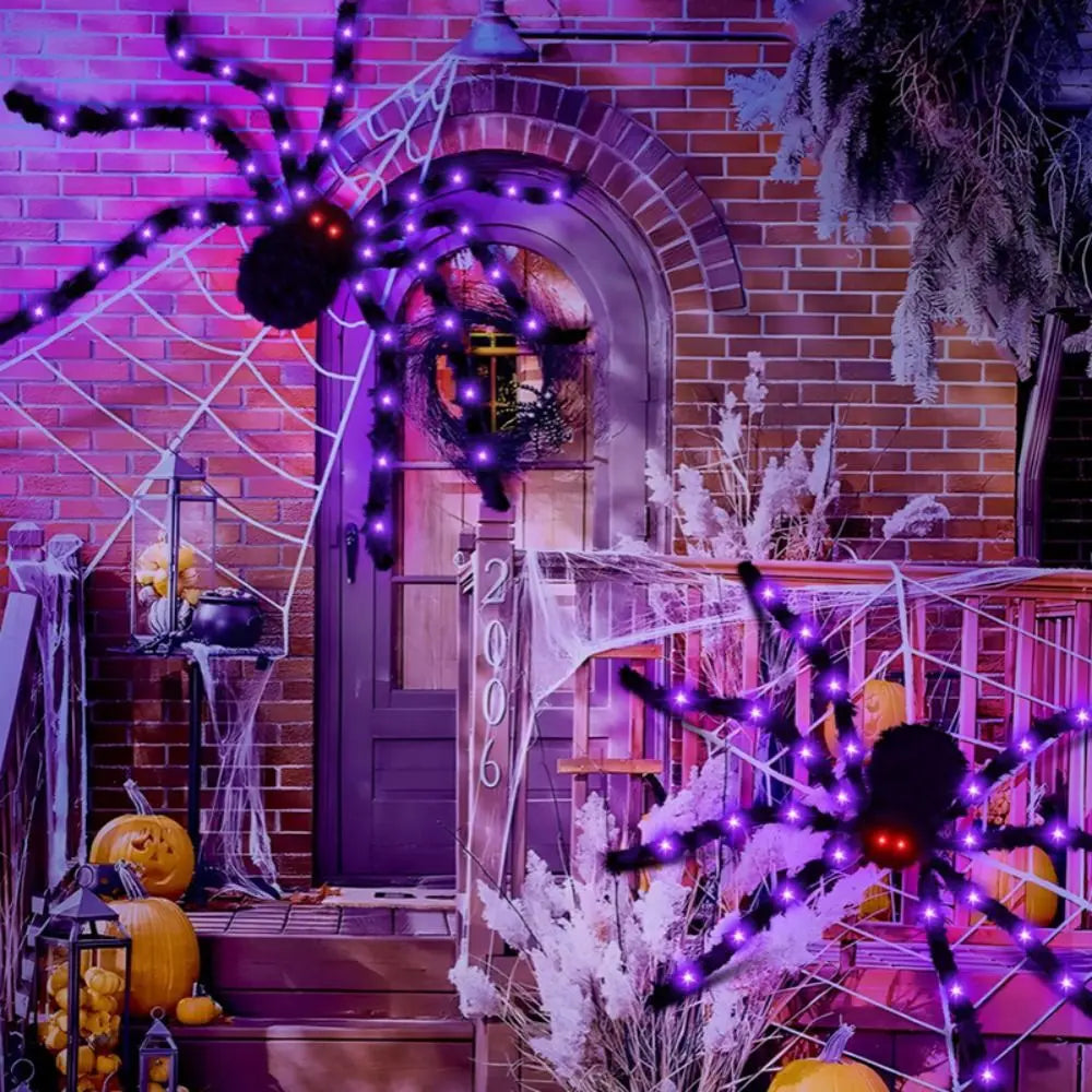 Halloween Spider Lights 8 Modes Waterproof LED Net Triangle