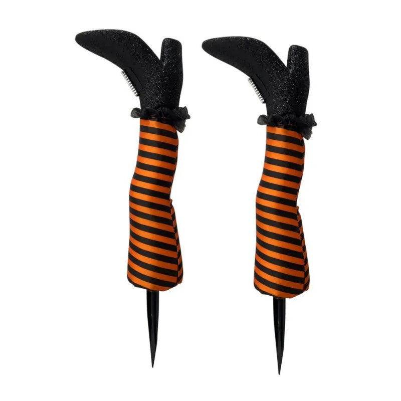 Halloween Witch Legs Decor 2 Pack Upside Down Boot Stakes