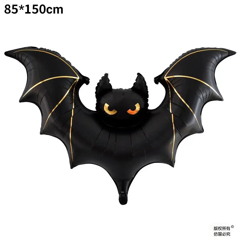 Matte 59 Inch Bat Halloween Balloon Black Aluminum Foil