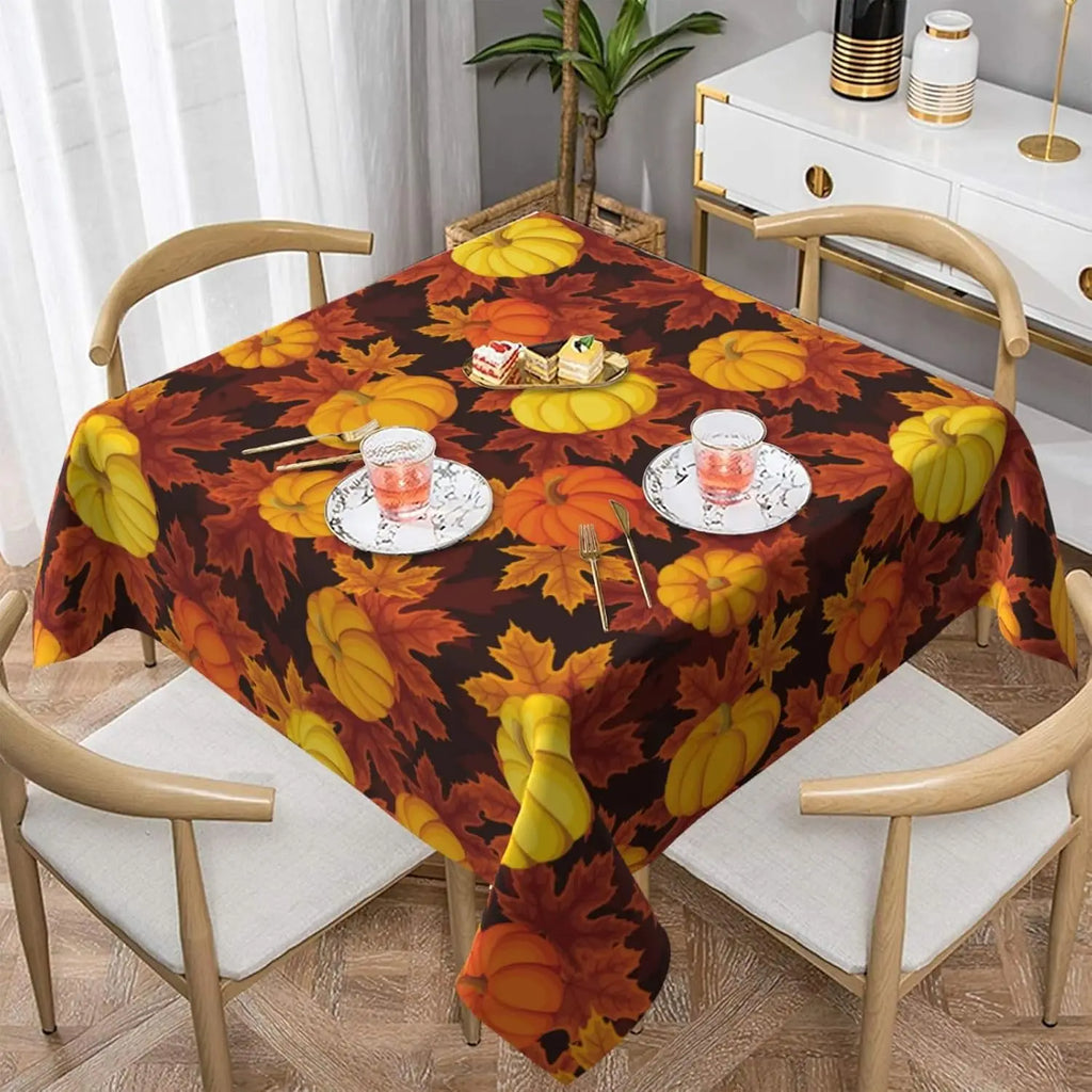 Autumn Pumpkin Waterproof Tablecloth