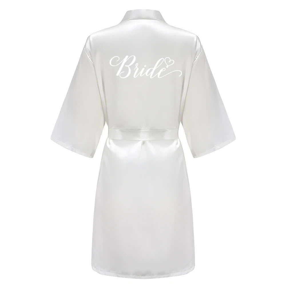 Rose Gold Satin Team Bride Robe