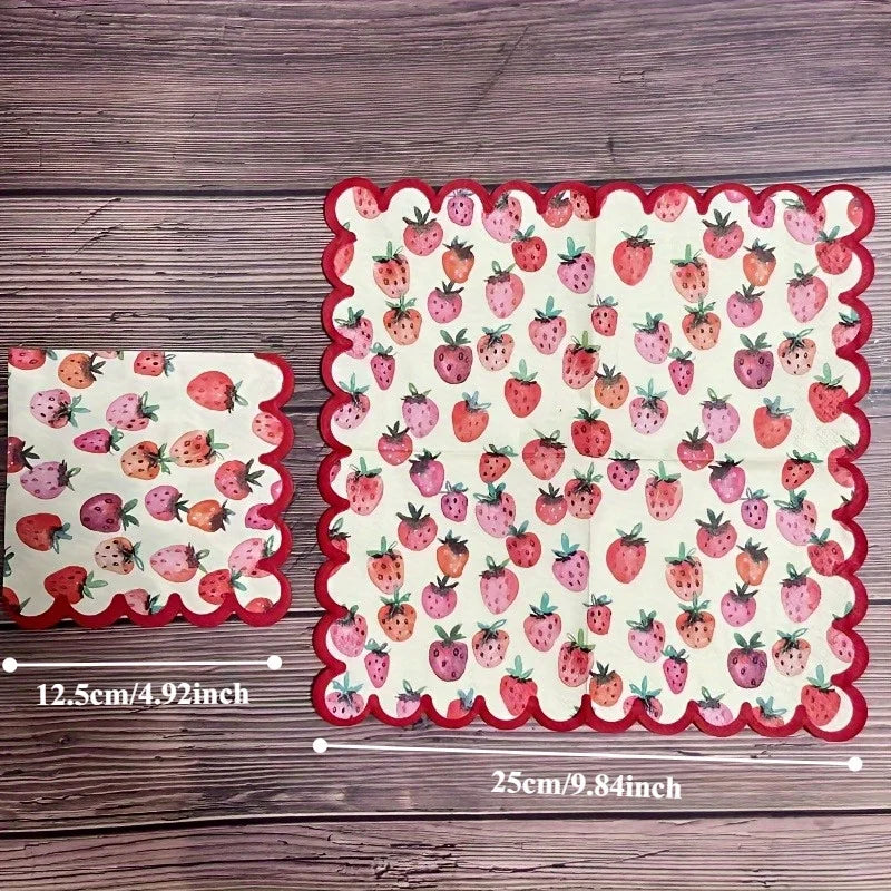 Strawberry Red Paper Napkins