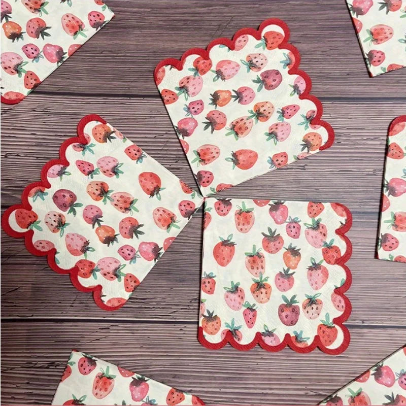 Strawberry Red Paper Napkins