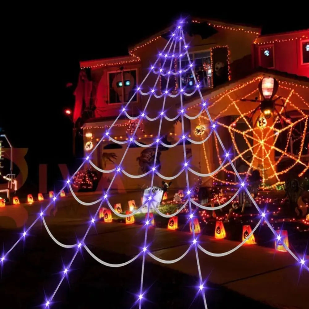 Halloween Spider Web Lights 250 LEDs Net 5m Waterproof