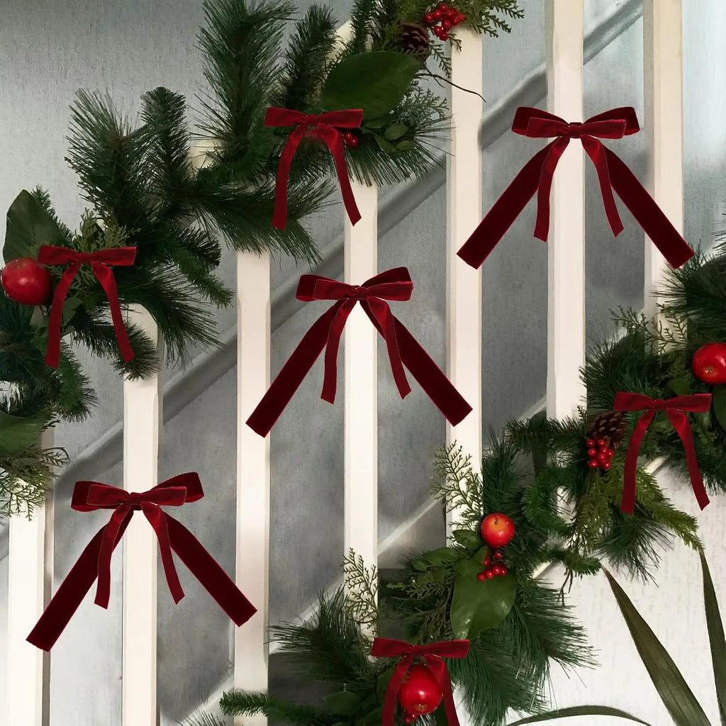 12 Piece Christmas Velvet Bows