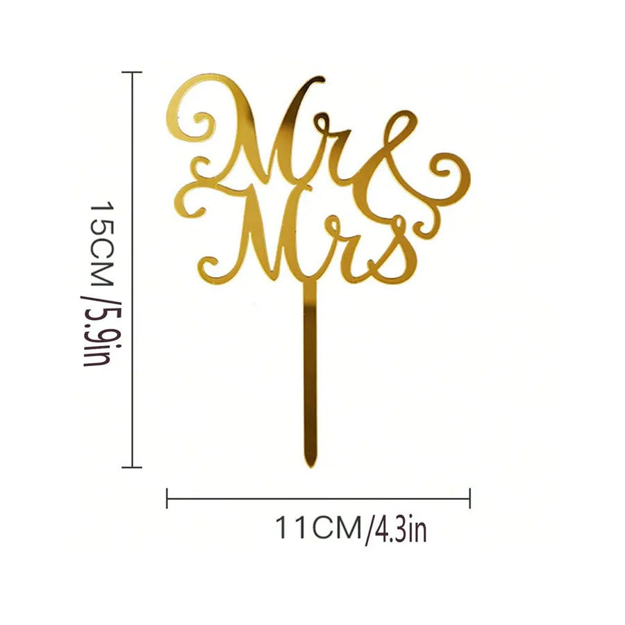 Mr & Mrs Acrylic Cake Toppers