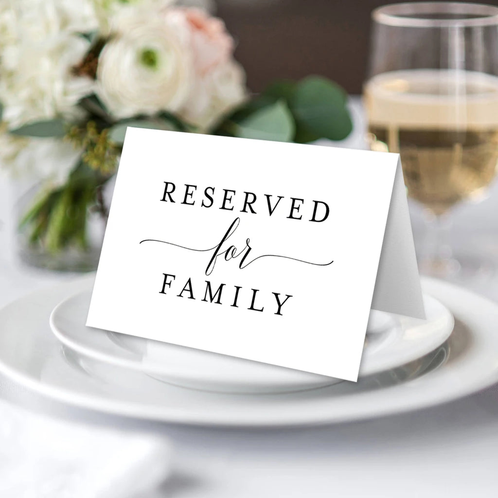 White Reserved Table Sign