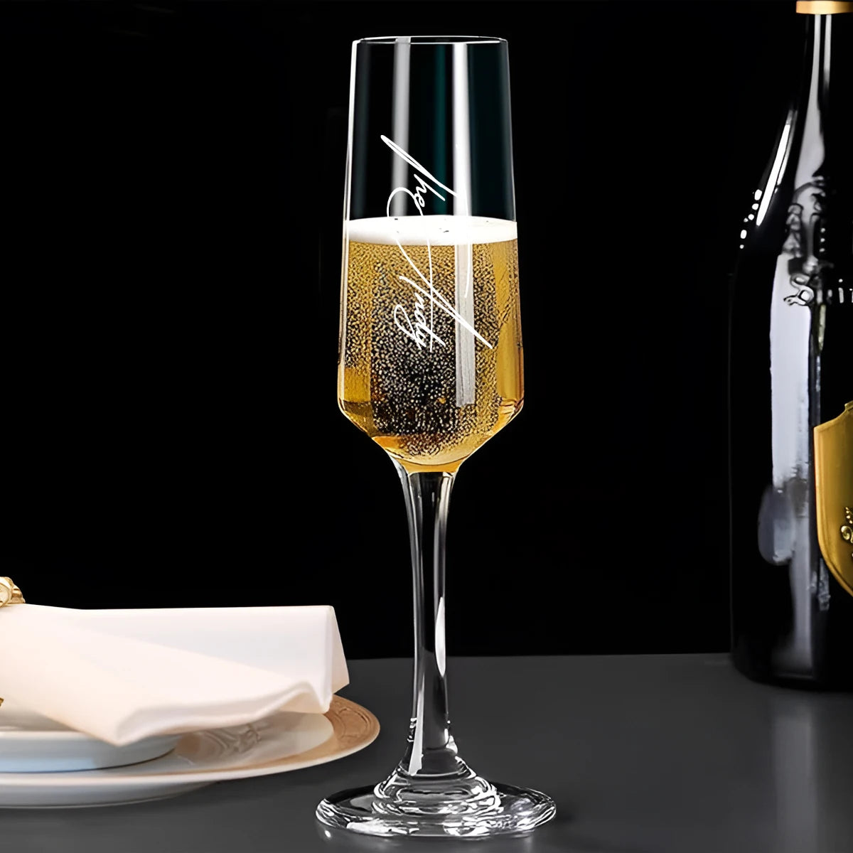 Custom Wedding Champagne Glasses
