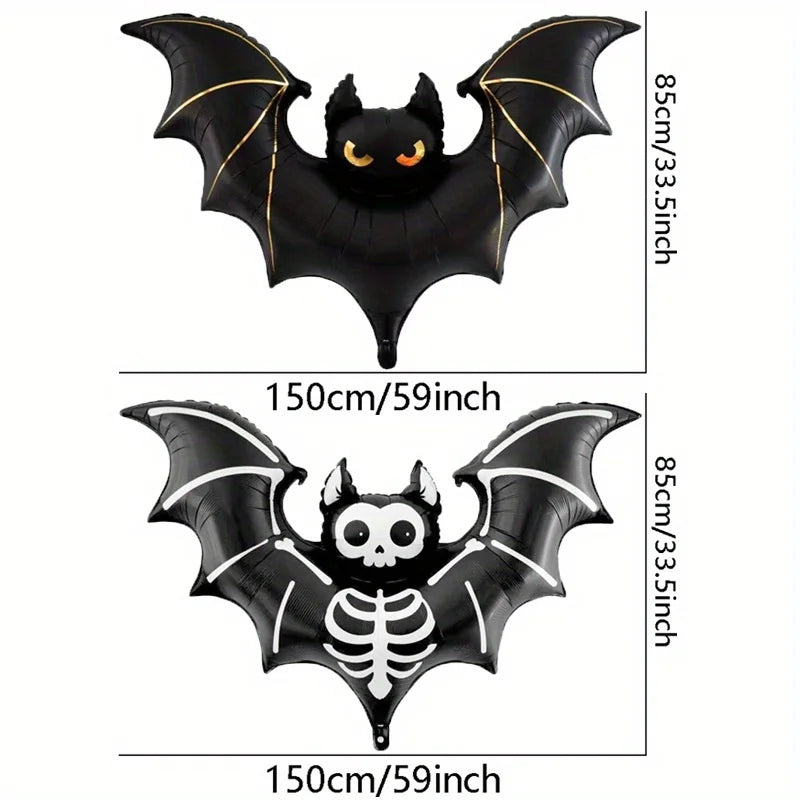 Matte 59 Inch Bat Halloween Balloon Black Aluminum Foil