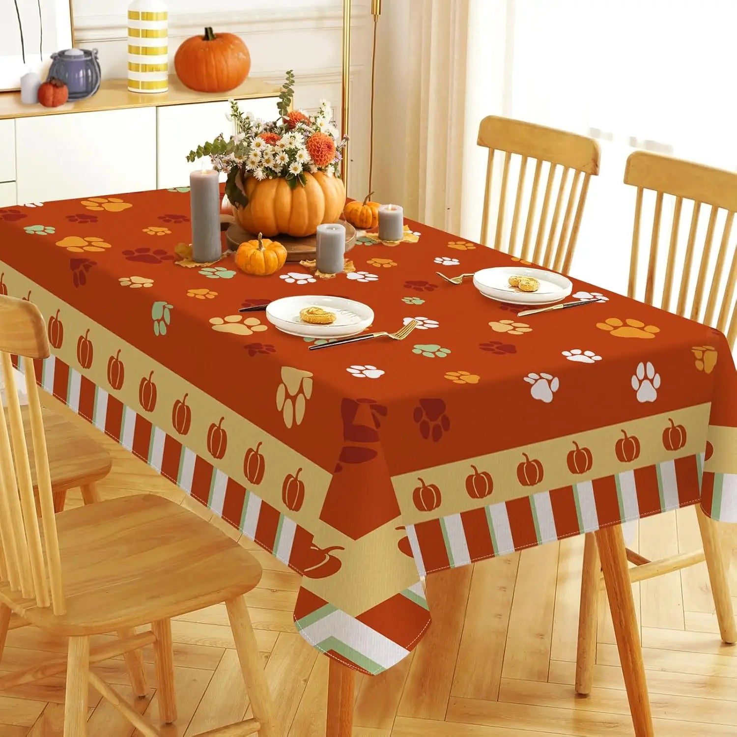 Fall Squirrel Rectangle Tablecloth Party Decor