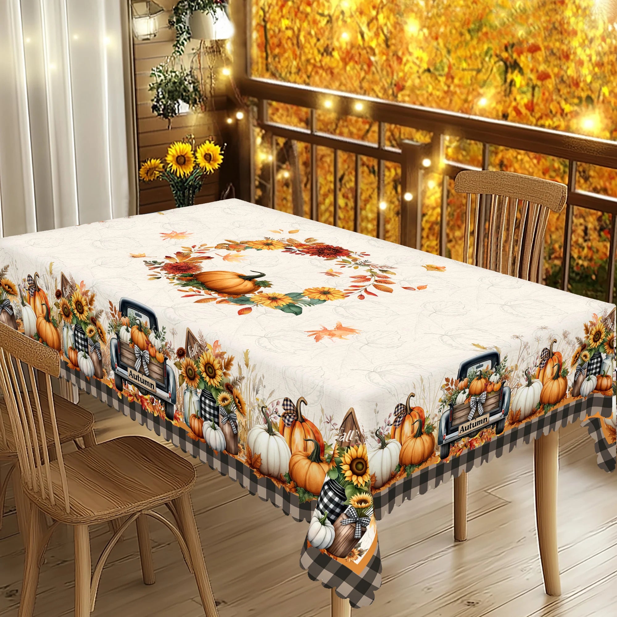Thanksgiving Round Tablecloth