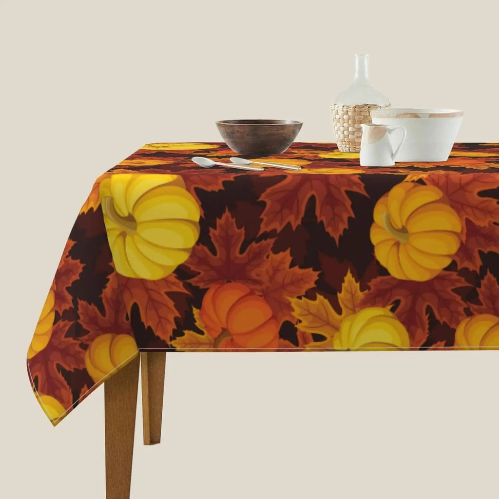 Autumn Pumpkin Waterproof Tablecloth
