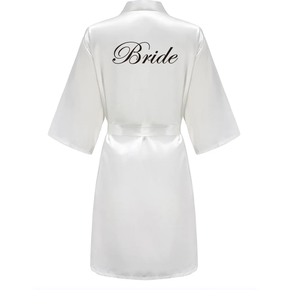 Rose Gold Satin Team Bride Robe