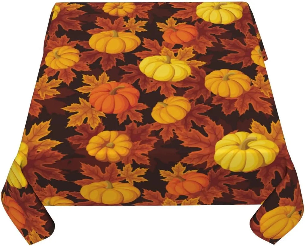 Autumn Pumpkin Waterproof Tablecloth