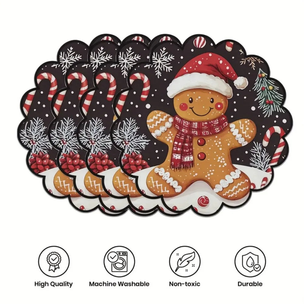 4 Piece Christmas Circular Waves Placemats