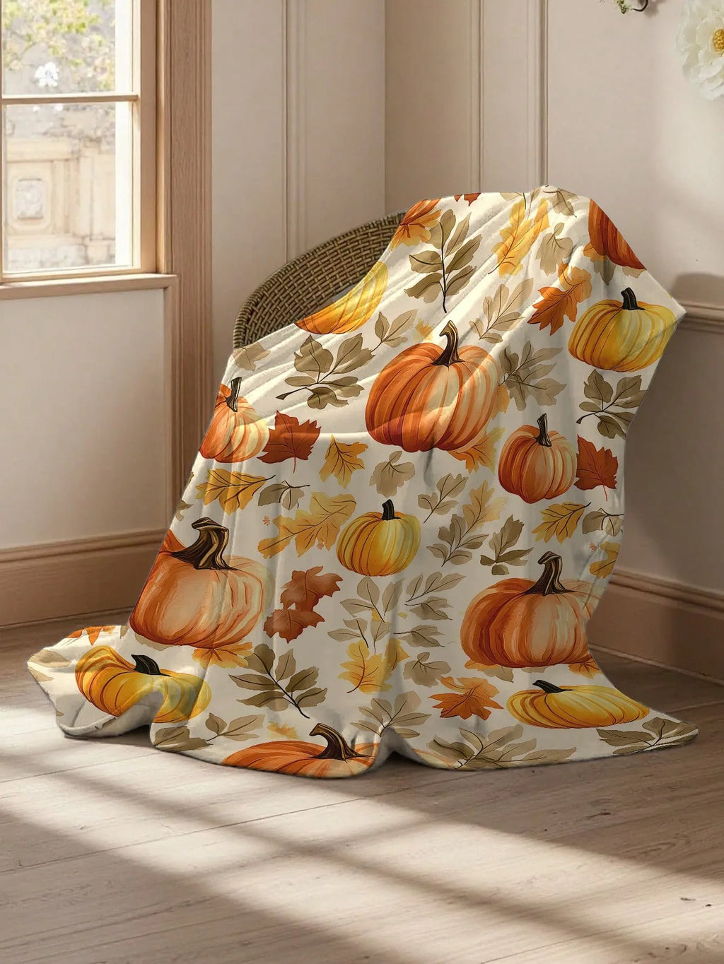 Halloween Pumpkin Cartoon Harvest Print Blanket