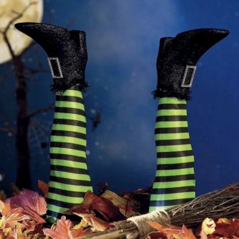 Halloween Witch Legs Decor 2 Pack Upside Down Boot Stakes