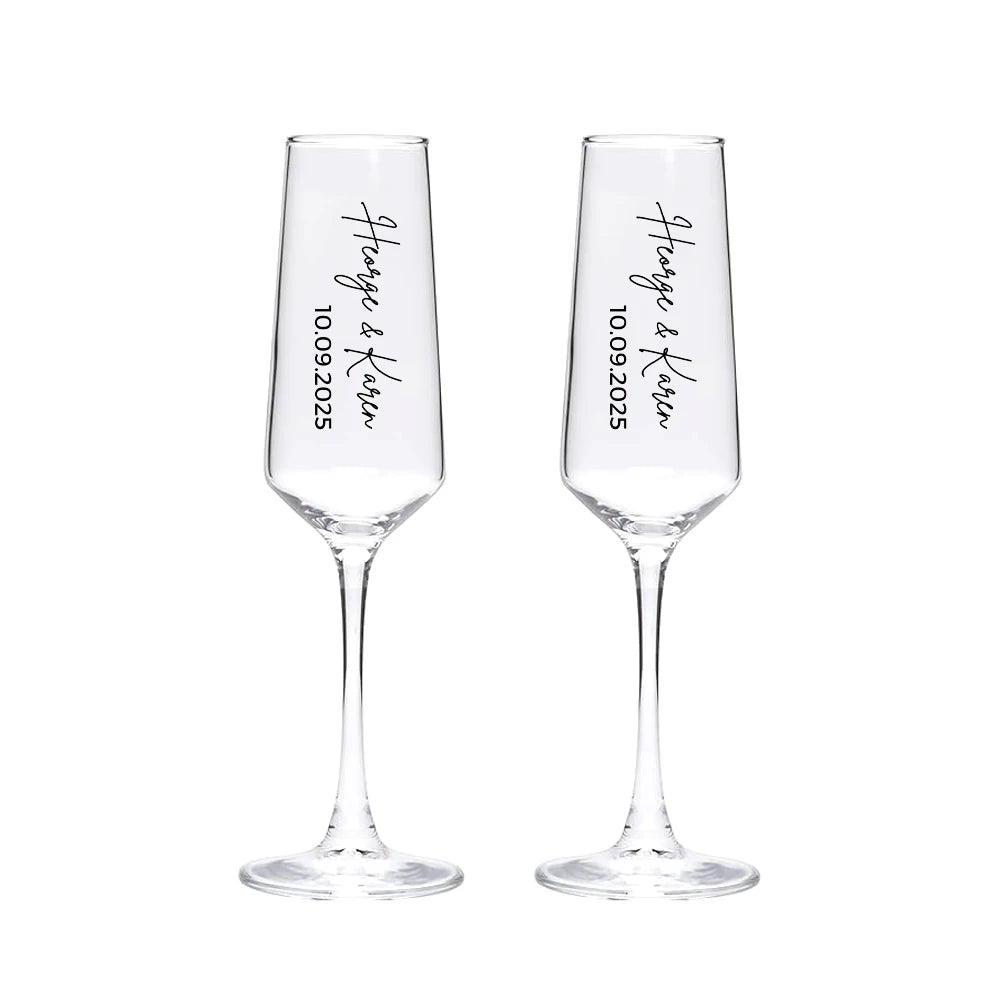 Custom Wedding Champagne Glasses