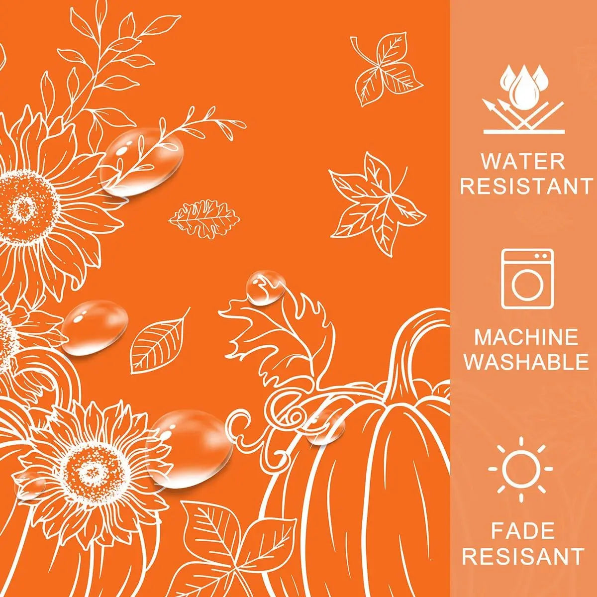 Fall Orange Pumpkins Rectangle Tablecloth