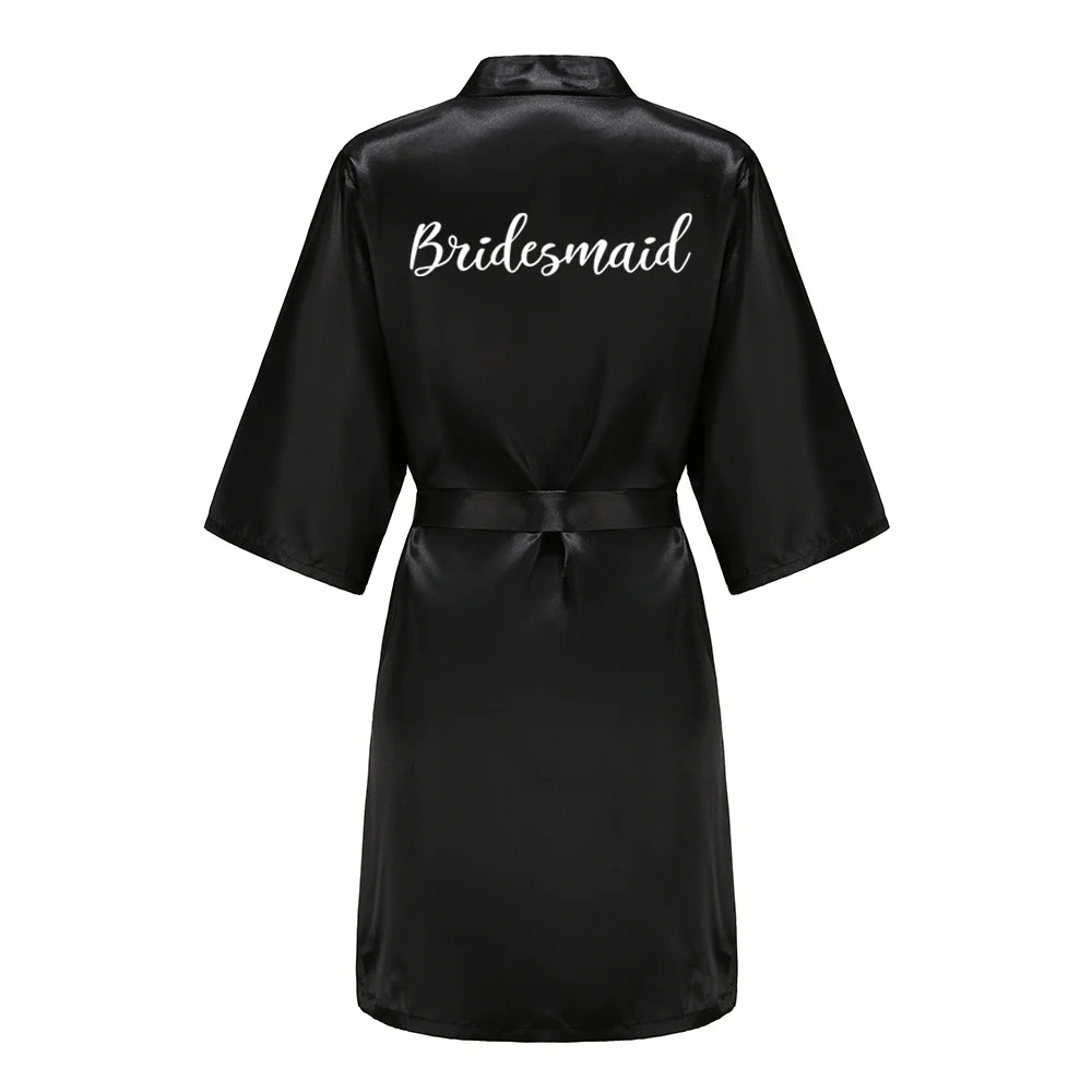 Black Women Silky Satin Robe