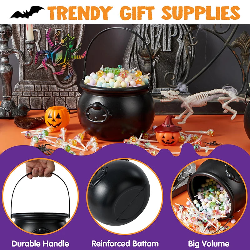 Witch Cauldron Candy Pot Storage Bucket For Halloween Party