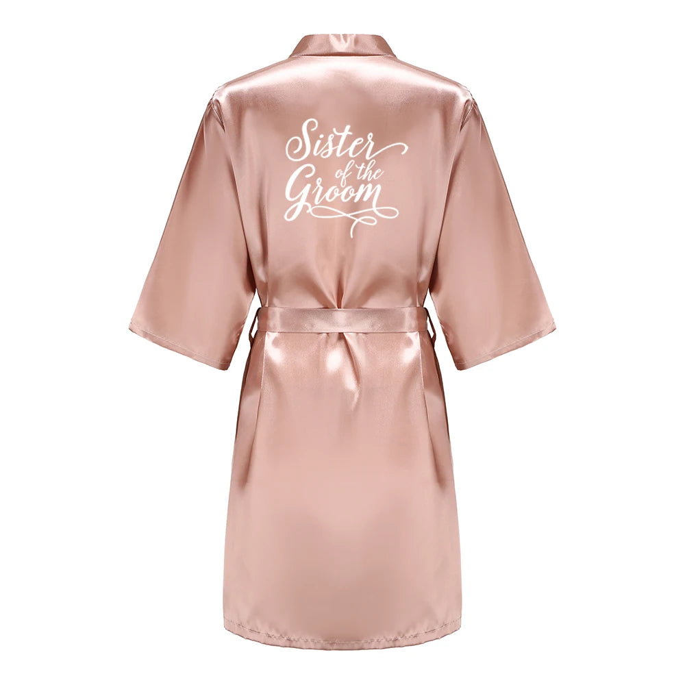 Rose Gold Satin Team Bride Robe