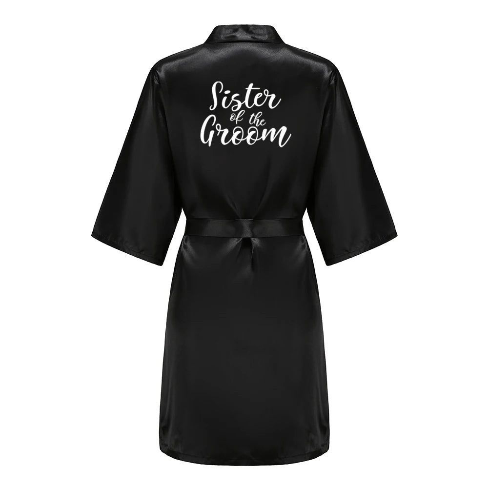 Black Women Silky Satin Robe