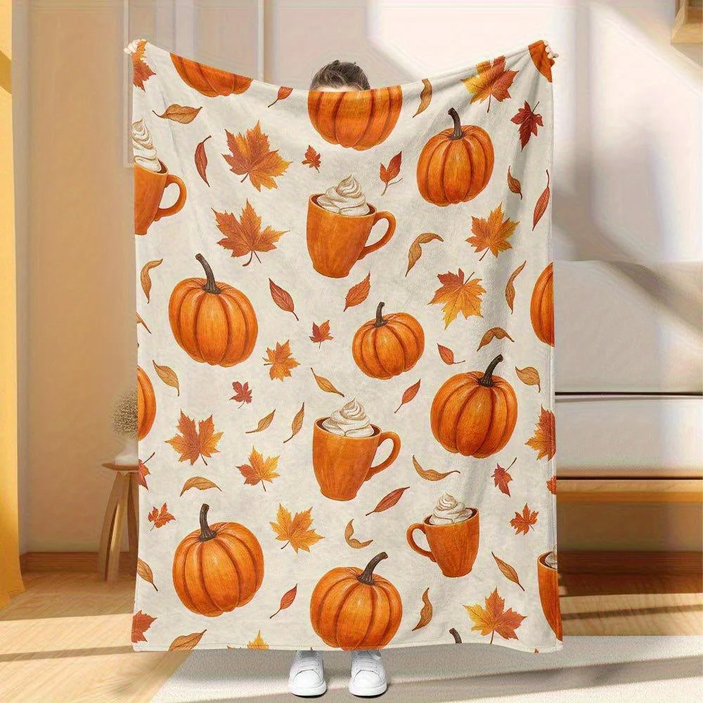 Fall Pumpkin Spice Throw Blanket