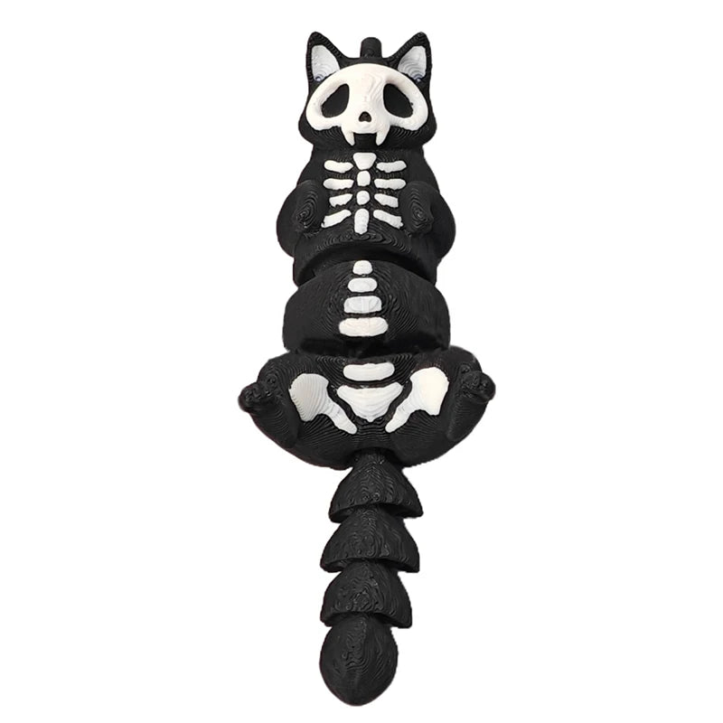 Personalized Skeleton Cat 3D Toy Keychain Backpack Charm