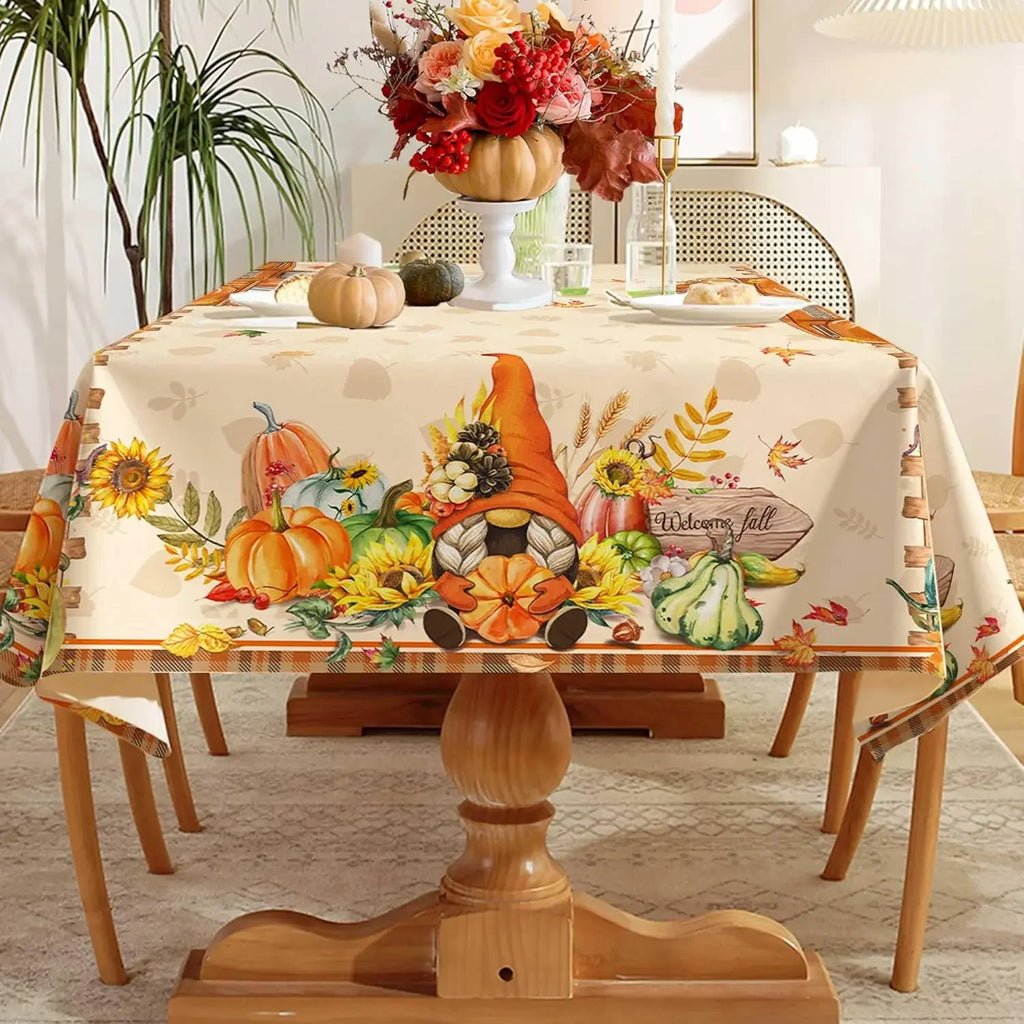 Thanksgiving Autumn Pumpkin Rectangle Tablecloth