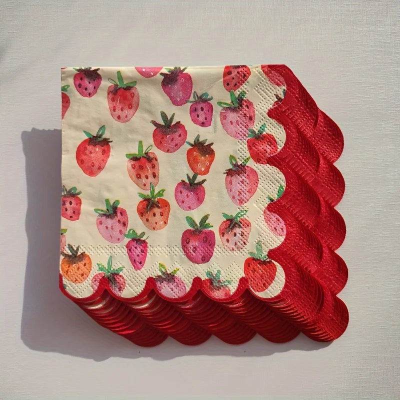 Strawberry Red Paper Napkins