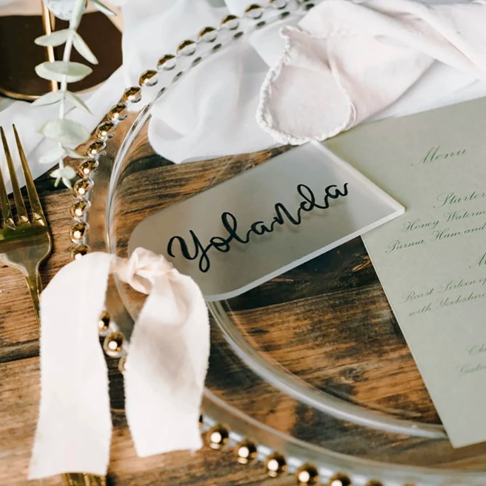 Frosted Acrylic Wedding Place Card