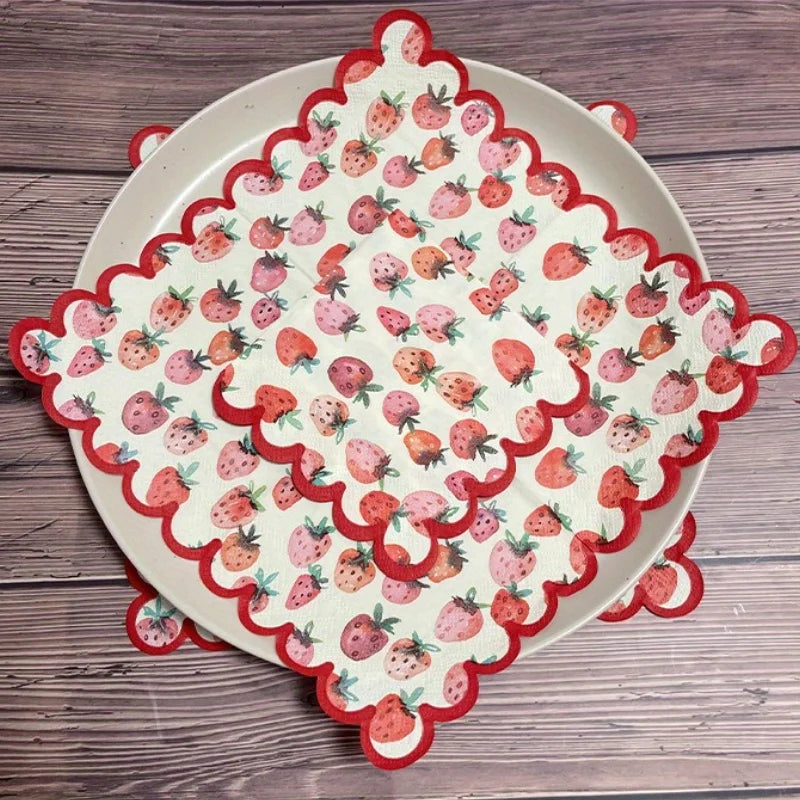 Strawberry Red Paper Napkins