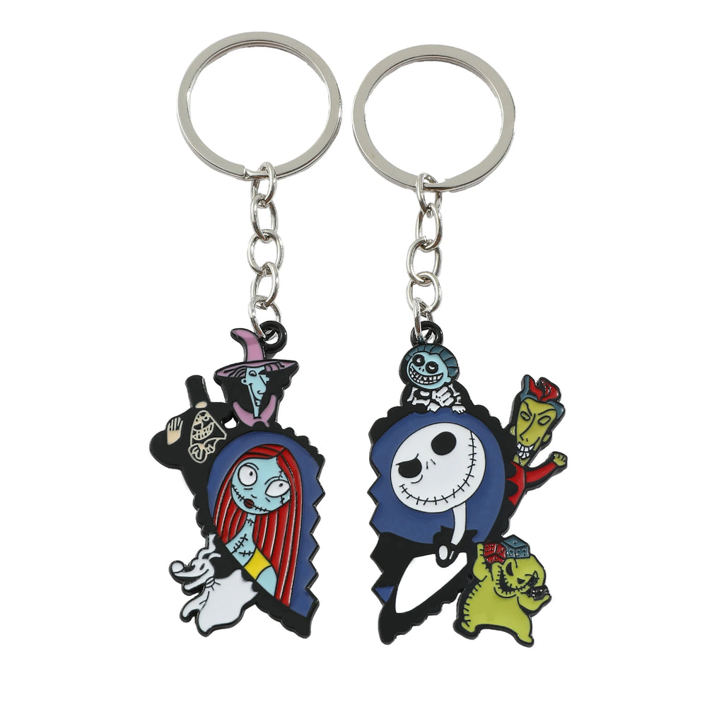 Nightmare Before Christmas Jack And Sally Keychain Pendant