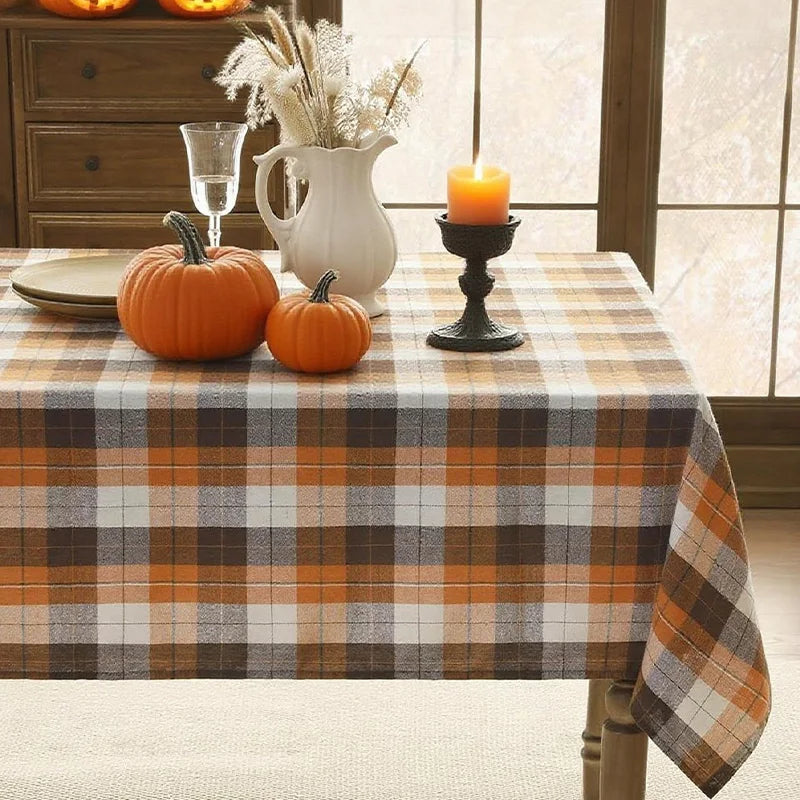 Autumn Square Plaid Rectangular Tablecloth