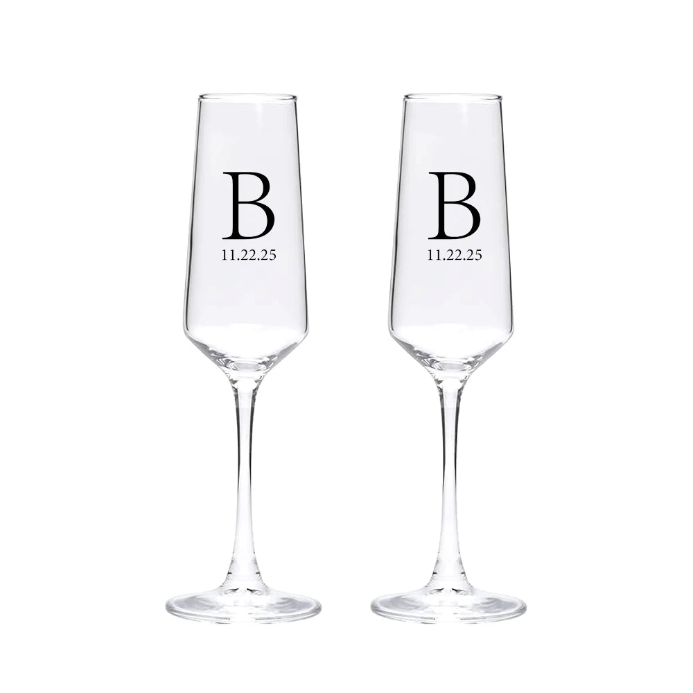 Custom Wedding Champagne Glasses