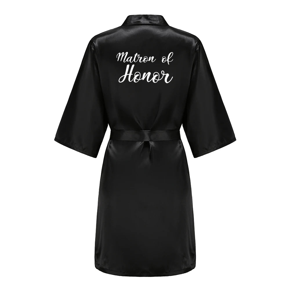 Black Women Silky Satin Robe