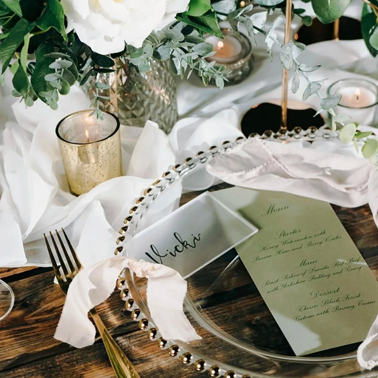 Frosted Acrylic Wedding Place Card